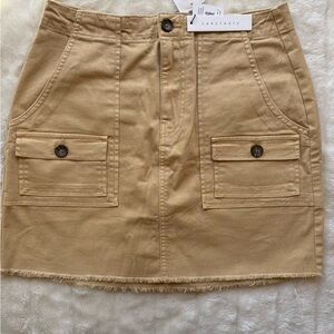 Sanctuary Tan Cargo Skirt with Durable Cotton Twill